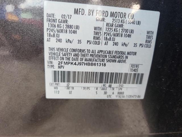 2017 FORD EDGE SEL - 2FMPK4J97HBB61318