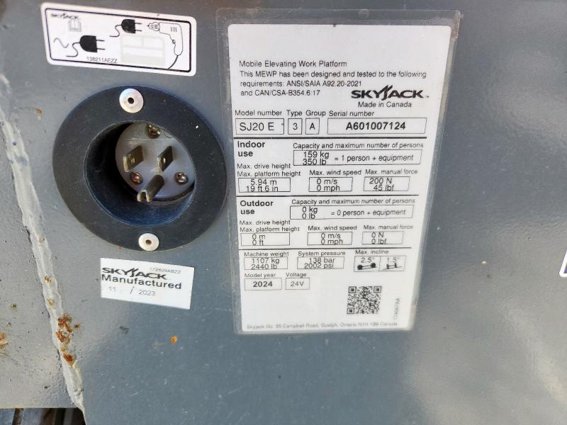 2024 SKYJACK SJ20E #3271580351
