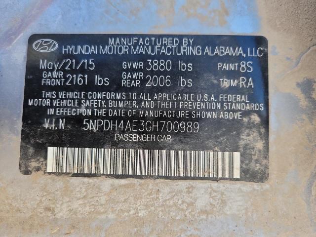 2016 HYUNDAI ELANTRA SE - 5NPDH4AE3GH700989