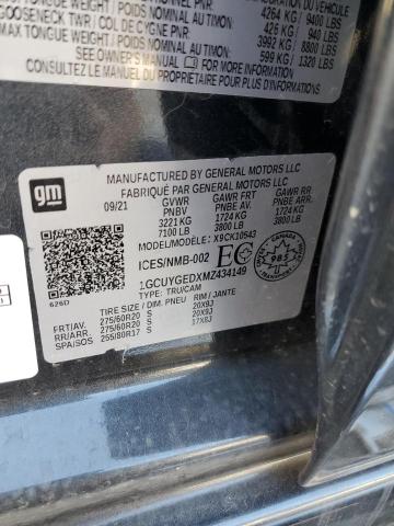 2021 CHEVROLET SILVERADO - 1GCUYGEDXMZ434149