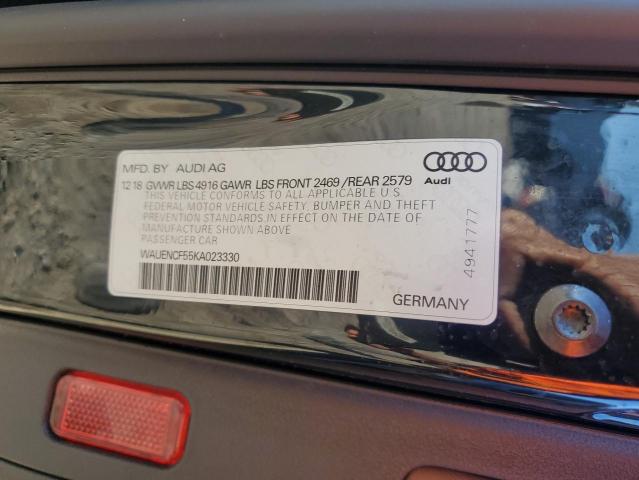 2019 AUDI A5 PREMIUM PLUS S-LINE WAUENCF55KA023330