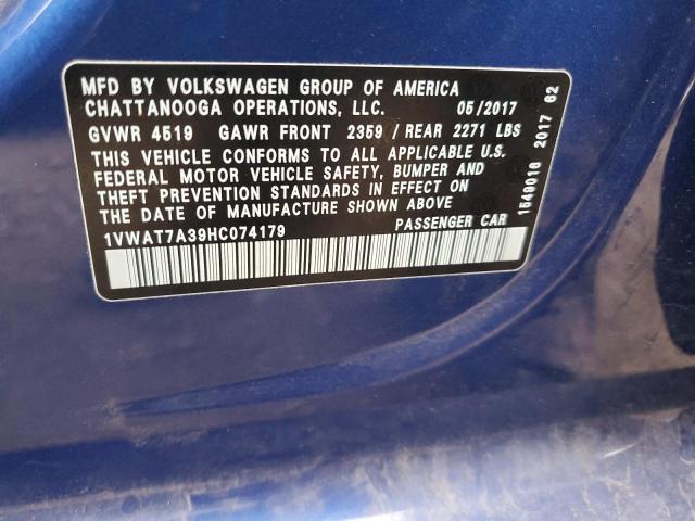 2017 VOLKSWAGEN PASSAT S #3291333188