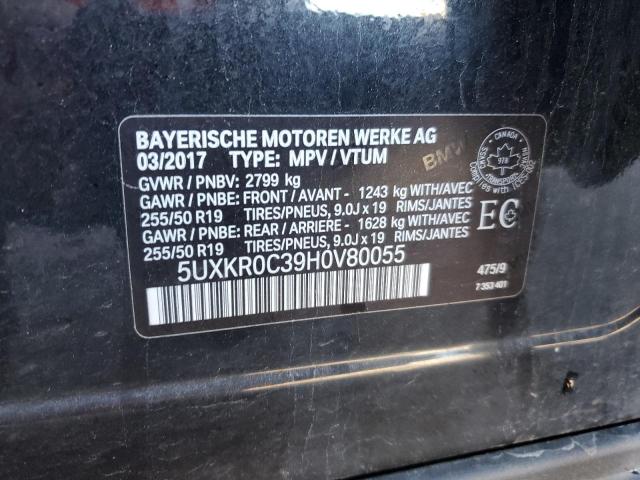 2017 BMW X5 XDRIVE3 - 5UXKR0C39H0V80055