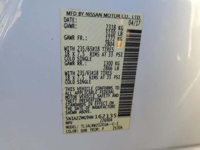 2017 NISSAN MURANO S - 5N1AZ2MG9HN162135