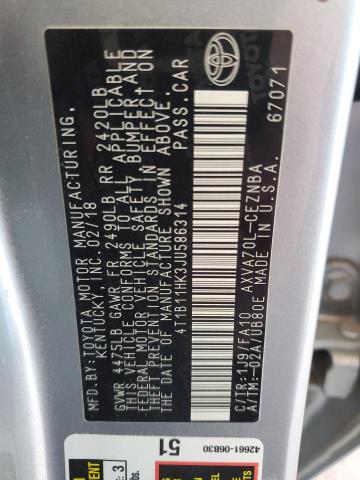 2018 TOYOTA CAMRY L - 4T1B11HK3JU586314