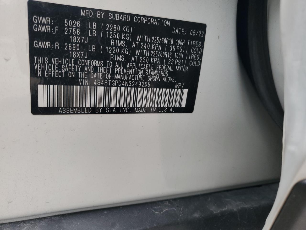 SUBARU OUTBACK TOURING