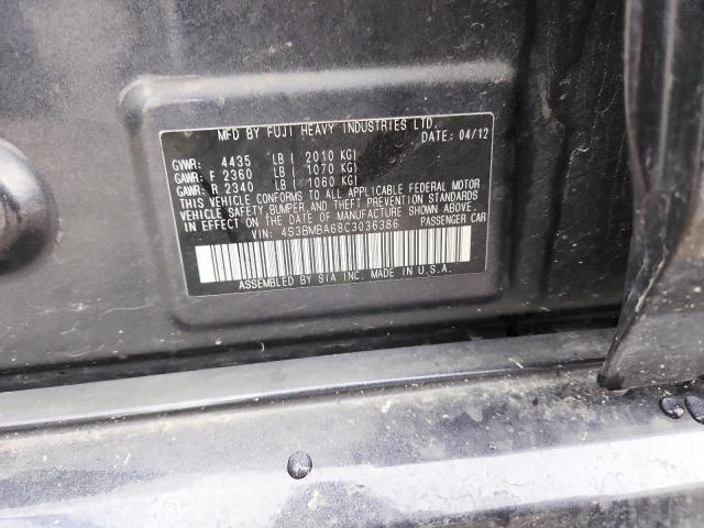 2012 SUBARU LEGACY 2.5 - 4S3BMBA68C3036386