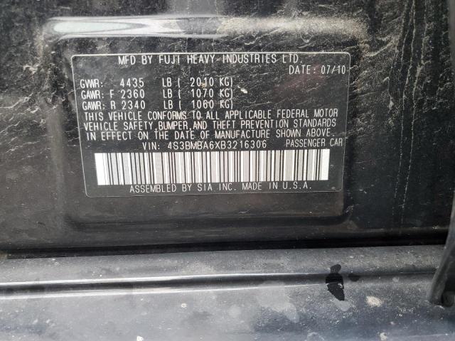 2011 SUBARU LEGACY 2.5 - 4S3BMBA6XB3216306