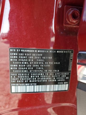 2018 VOLKSWAGEN TIGUAN SE 3VV3B7AXXJM015729