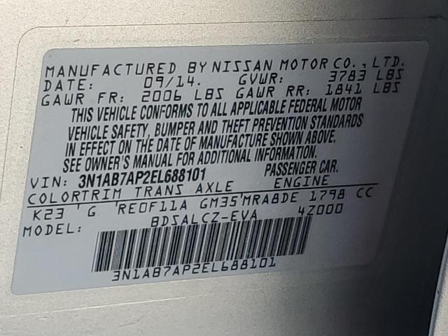 2014 NISSAN SENTRA S - 3N1AB7AP2EL688101