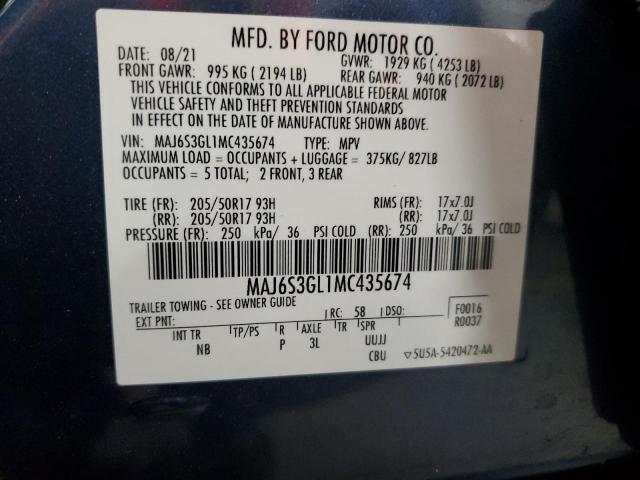 2021 FORD ECOSPORT S - MAJ6S3GL1MC435674