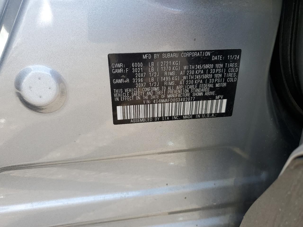 SUBARU ASCENT ONYX EDITION