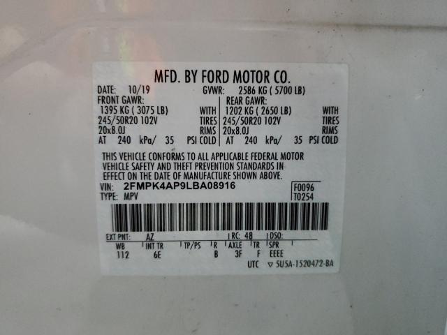 2020 FORD EDGE ST 2FMPK4AP9LBA08916