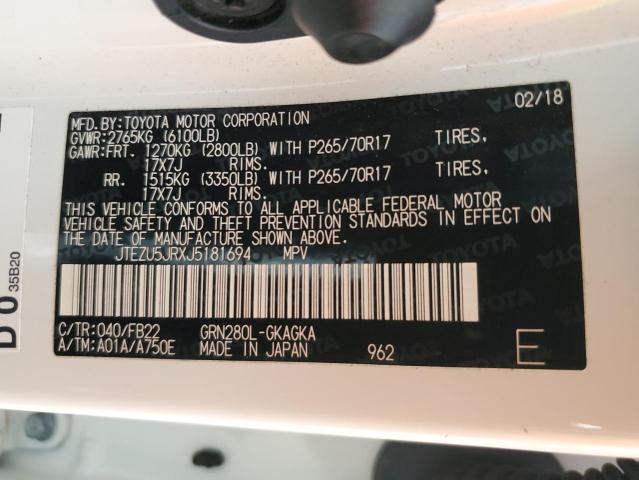 2018 TOYOTA 4RUNNER SR - JTEZU5JRXJ5181694