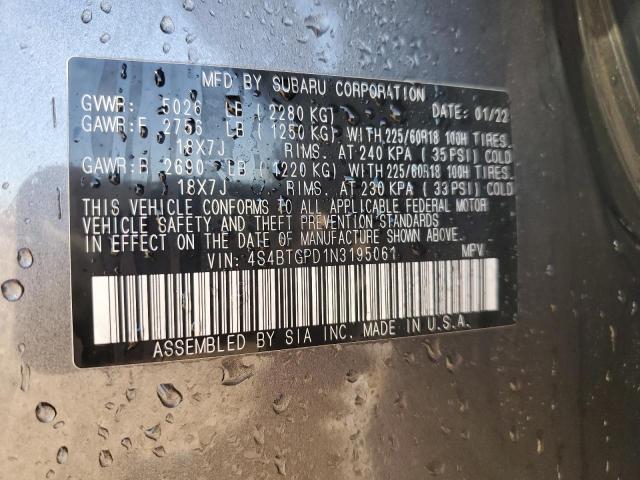 2022 SUBARU OUTBACK TO - 4S4BTGPD1N3195061