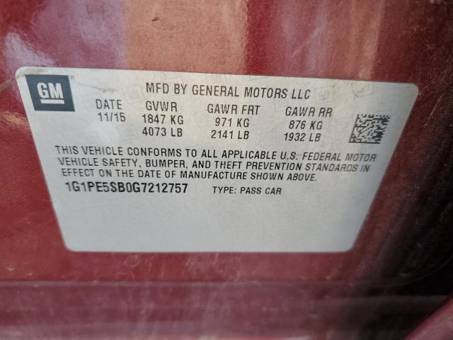 2016 CHEVROLET CRUZE LIMI - 1G1PE5SB0G7212757