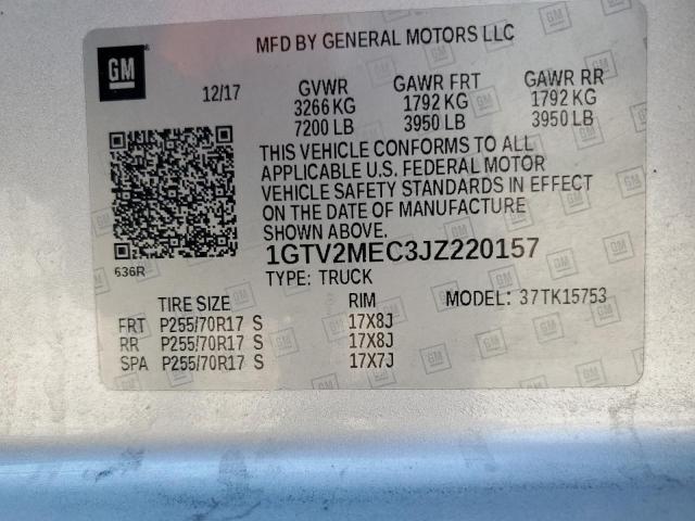 2018 GMC SIERRA K15 1GTV2MEC3JZ220157