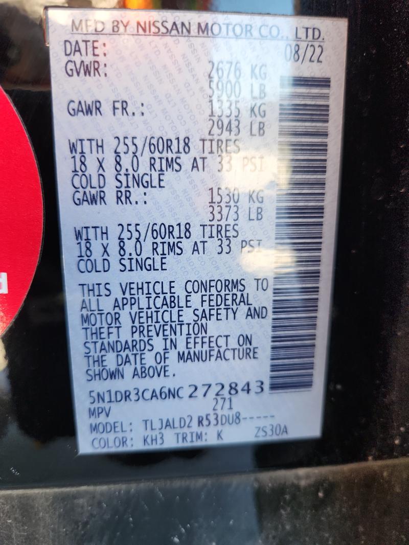 2022 NISSAN PATH SL - 5N1DR3CA6NC272843