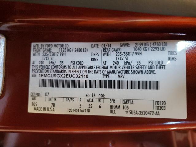 2014 FORD ESCAPE SE - 1FMCU9GX2EUC32118