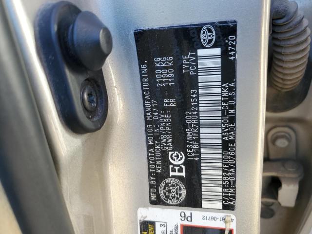 2017 TOYOTA CAMRY LE - 4T1BF1FK7HU421543