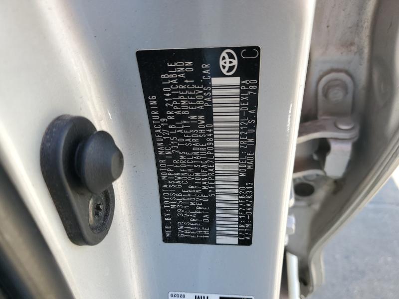 2020 TOYOTA COROLLA LE #3304142489