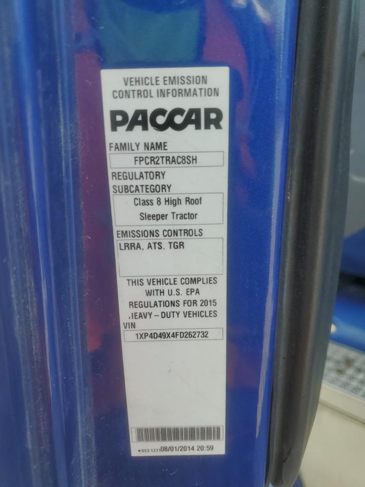 Lot #3263636692 2015 PETERBILT TRACTOR 587