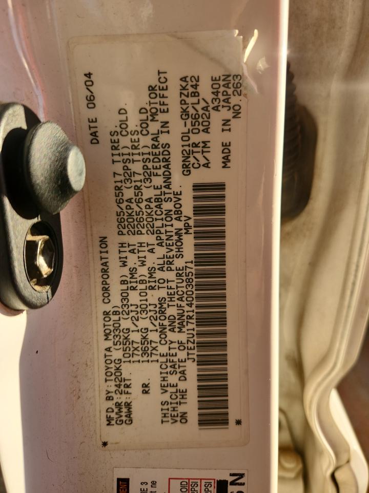 Lot #3274685826 2004 TOYOTA 4RUNNER LI