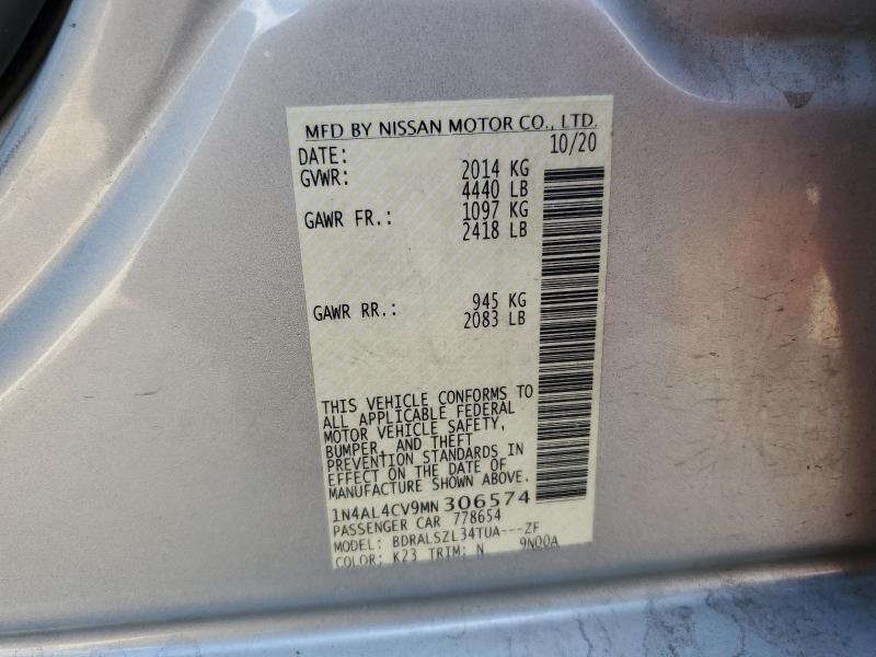 2021 NISSAN ALTIMA SR 1N4AL4CV9MN306574