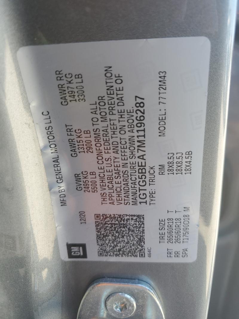 2021 GMC CANYON ELE 1GTG5BEA7M1196287