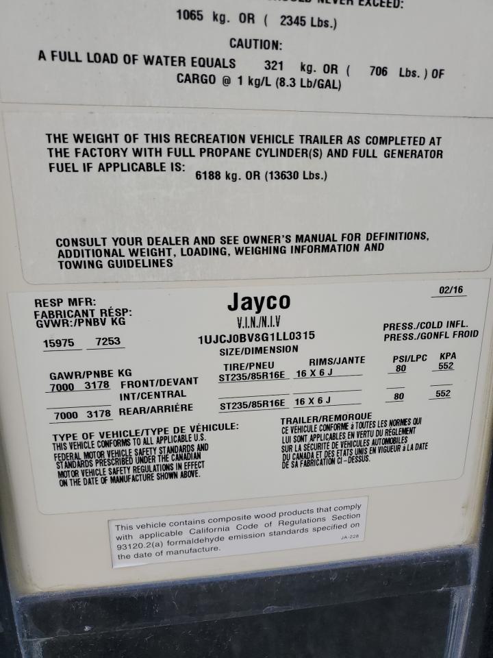 Lot #3285197849 2016 JAYC NORTH POINT FIFTH WH