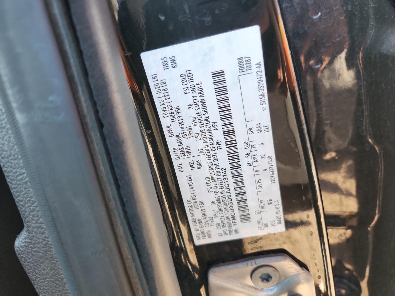 Lot #3286860219 2018 FORD ESCAPE SE