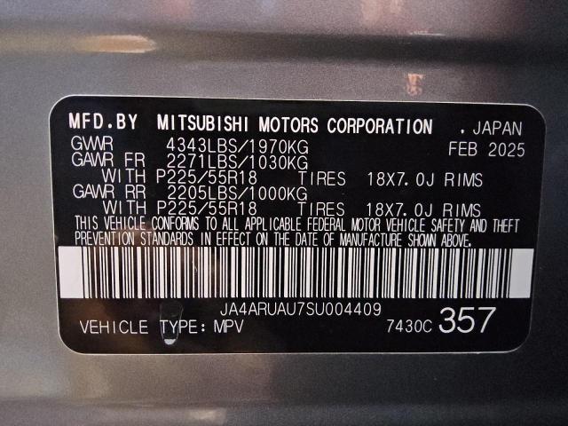 2025 MITSUBISHI OUTLANDER - JA4ARUAU7SU004409