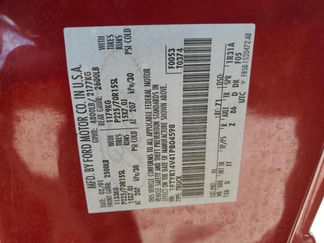 2001 FORD RANGER SUP #3280680404