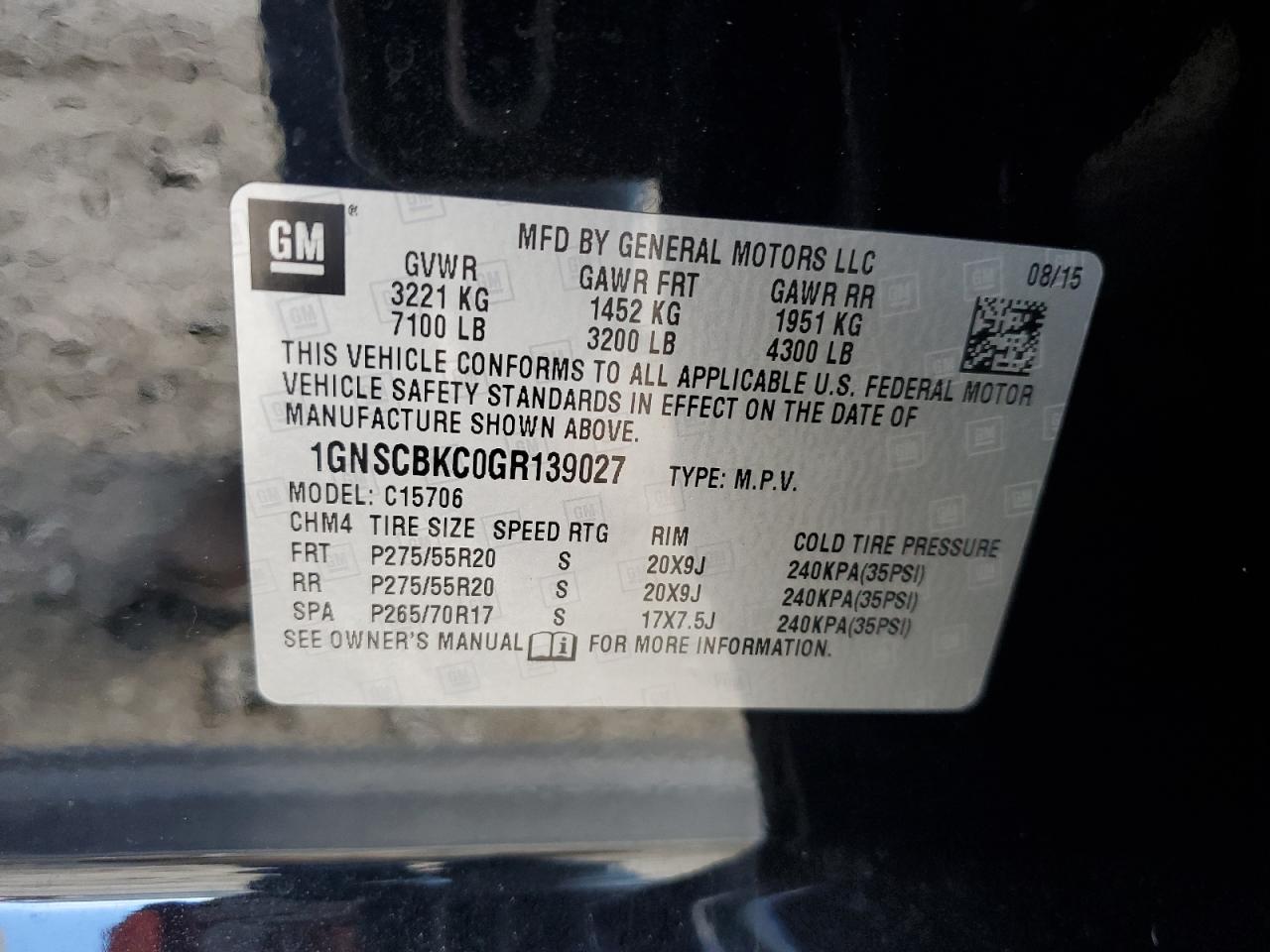 CHEVROLET TAHOE C1500 LT