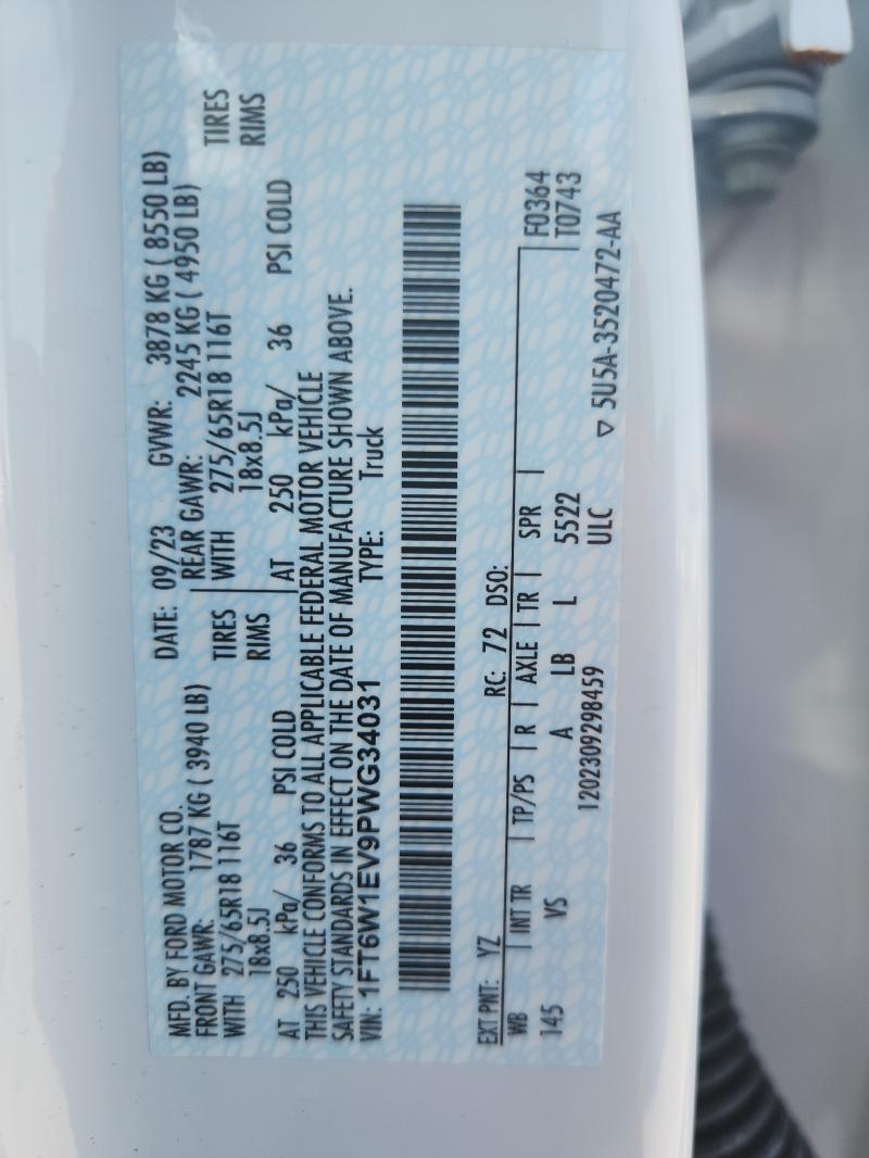 2023 FORD F150 LIGHT 1FT6W1EV9PWG34031