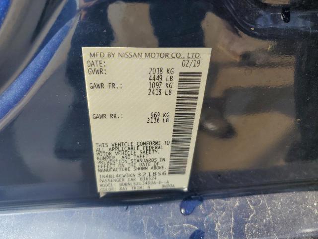 2019 NISSAN ALTIMA SR #3297889786