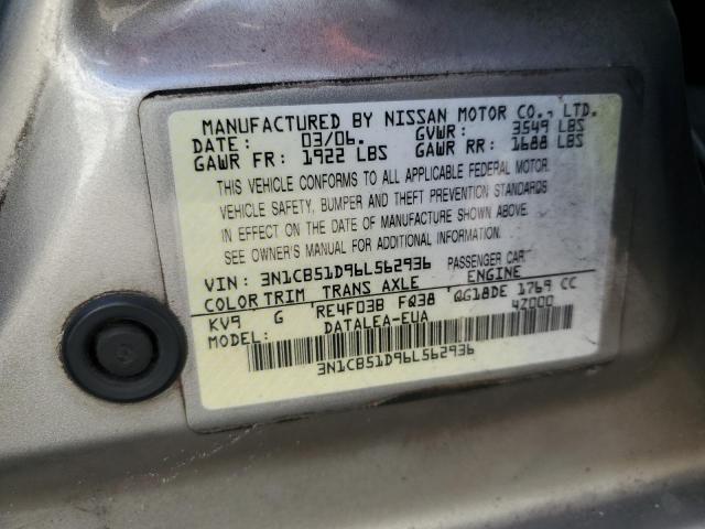 2006 NISSAN SENTRA 1.8 #3308506061