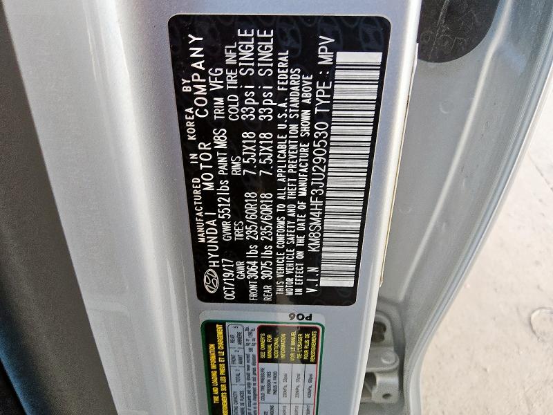 2018 HYUNDAI SANTA FE S - KM8SM4HF3JU290530