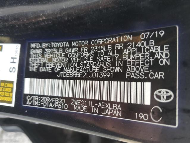 2020 TOYOTA COROLLA LE - JTDEBRBE2LJ013991