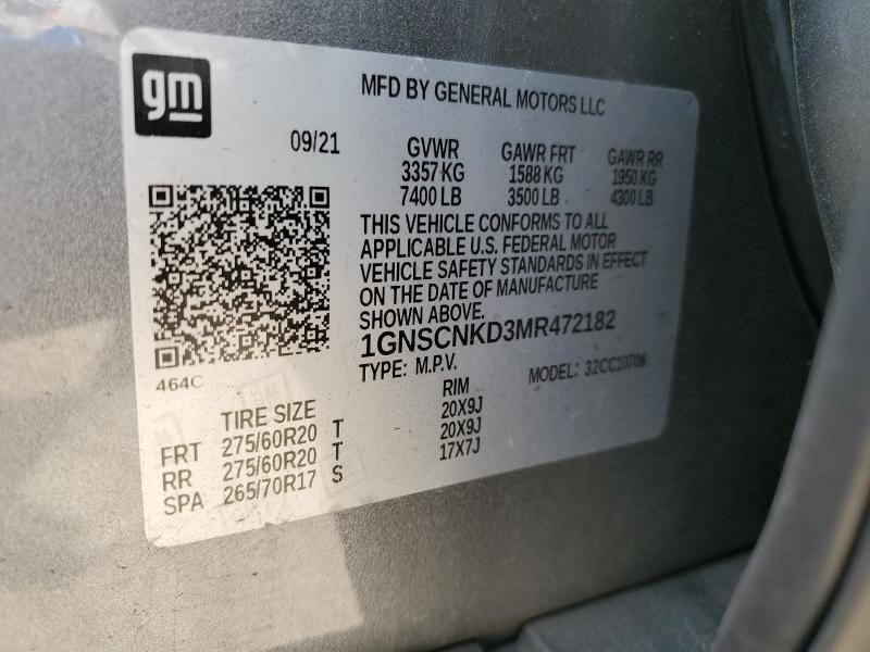 2021 CHEVROLET TAHOE C150 - 1GNSCNKD3MR472182