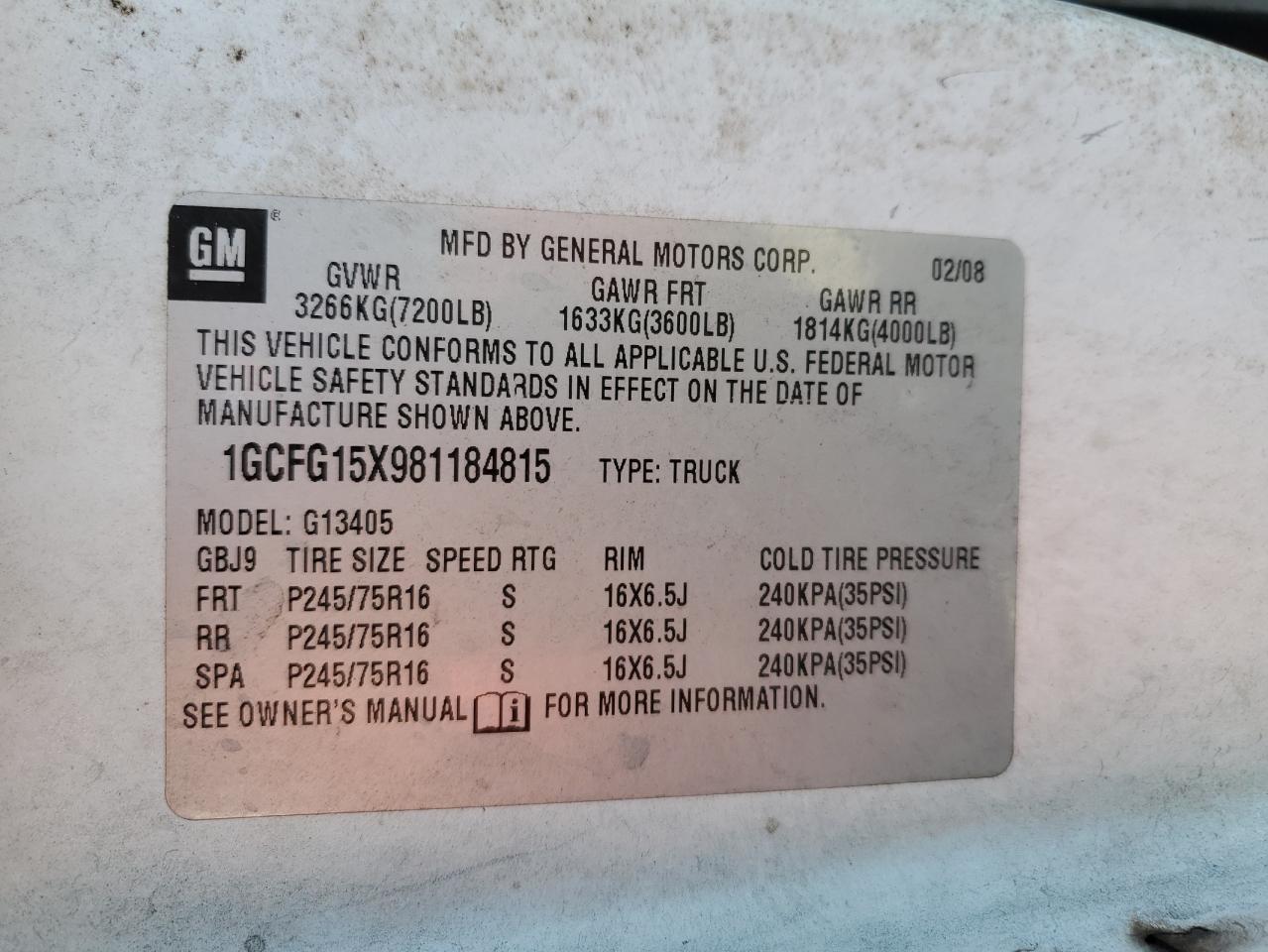 Lot #3301822352 2008 CHEVROLET EXPRESS G1