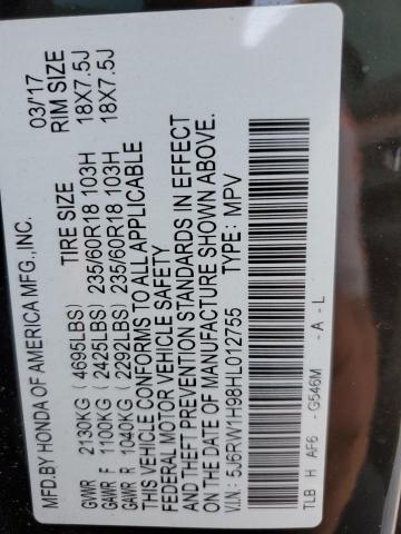 2017 HONDA CR-V TOURI - 5J6RW1H98HL012755