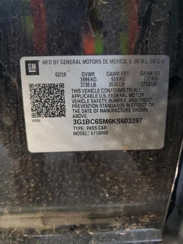 2019 CHEVROLET CRUZE LS 3G1BC6SM6KS603297