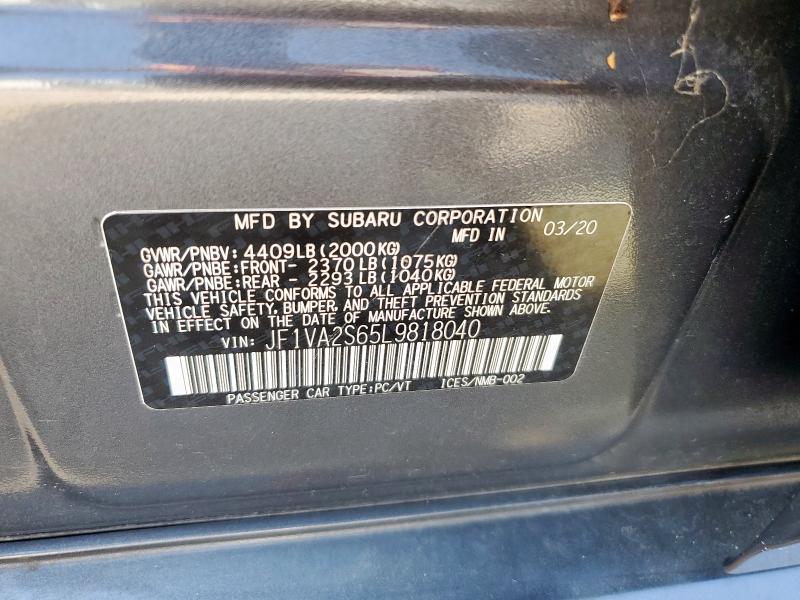 2020 SUBARU WRX STI JF1VA2S65L9818040