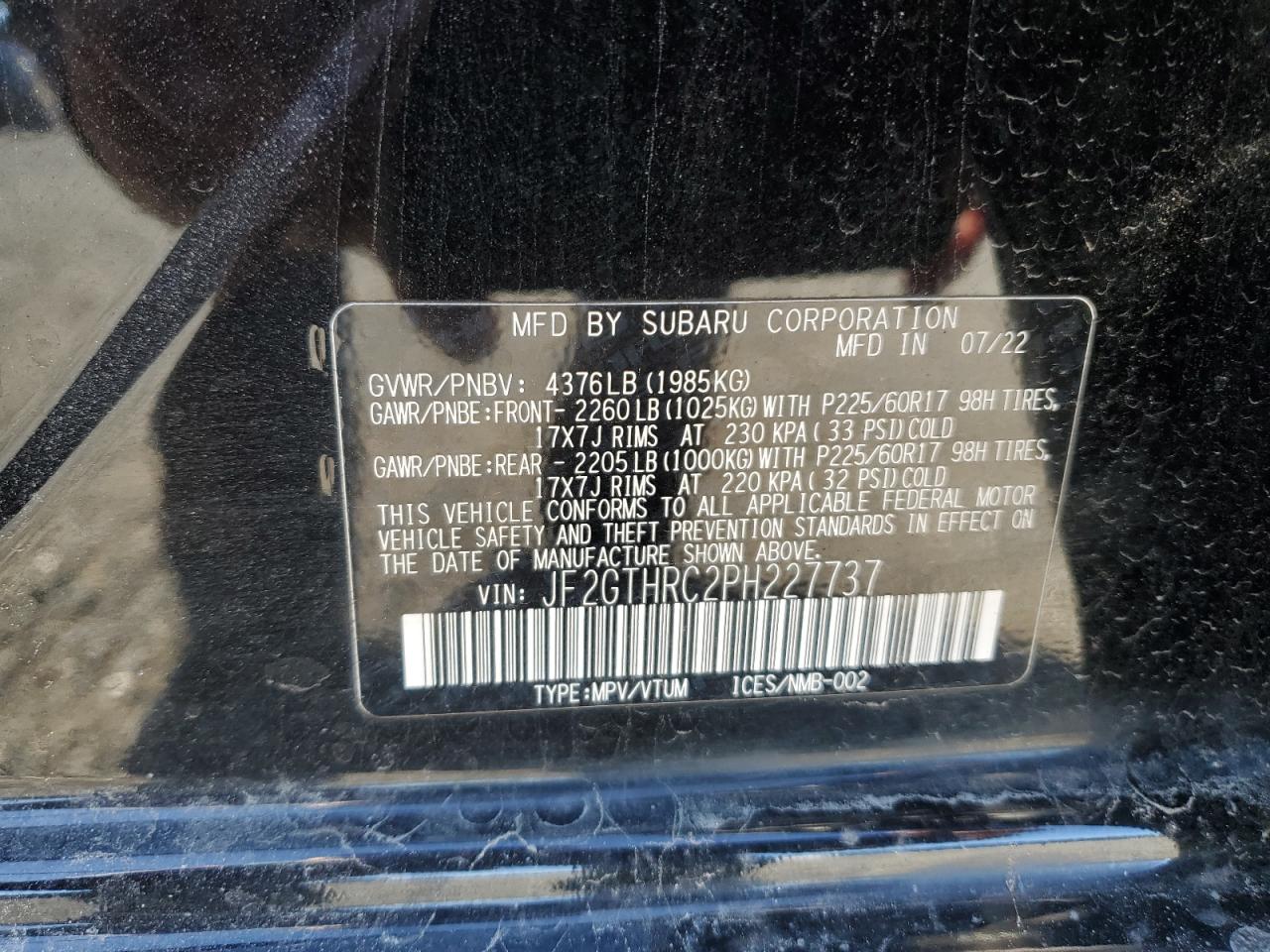 SUBARU CROSSTREK SPORT