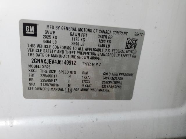 2018 CHEVROLET EQUINOX LT - 2GNAXJEV4J6149912