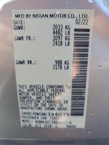 2022 NISSAN ALTIMA SV - 1N4BL4DW5NN344039