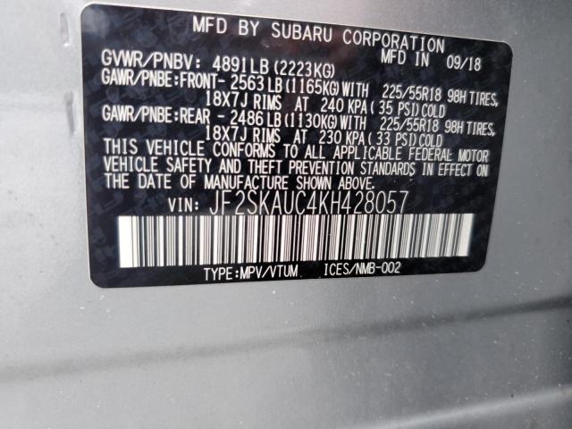 2019 SUBARU FORESTER L JF2SKAUC4KH428057