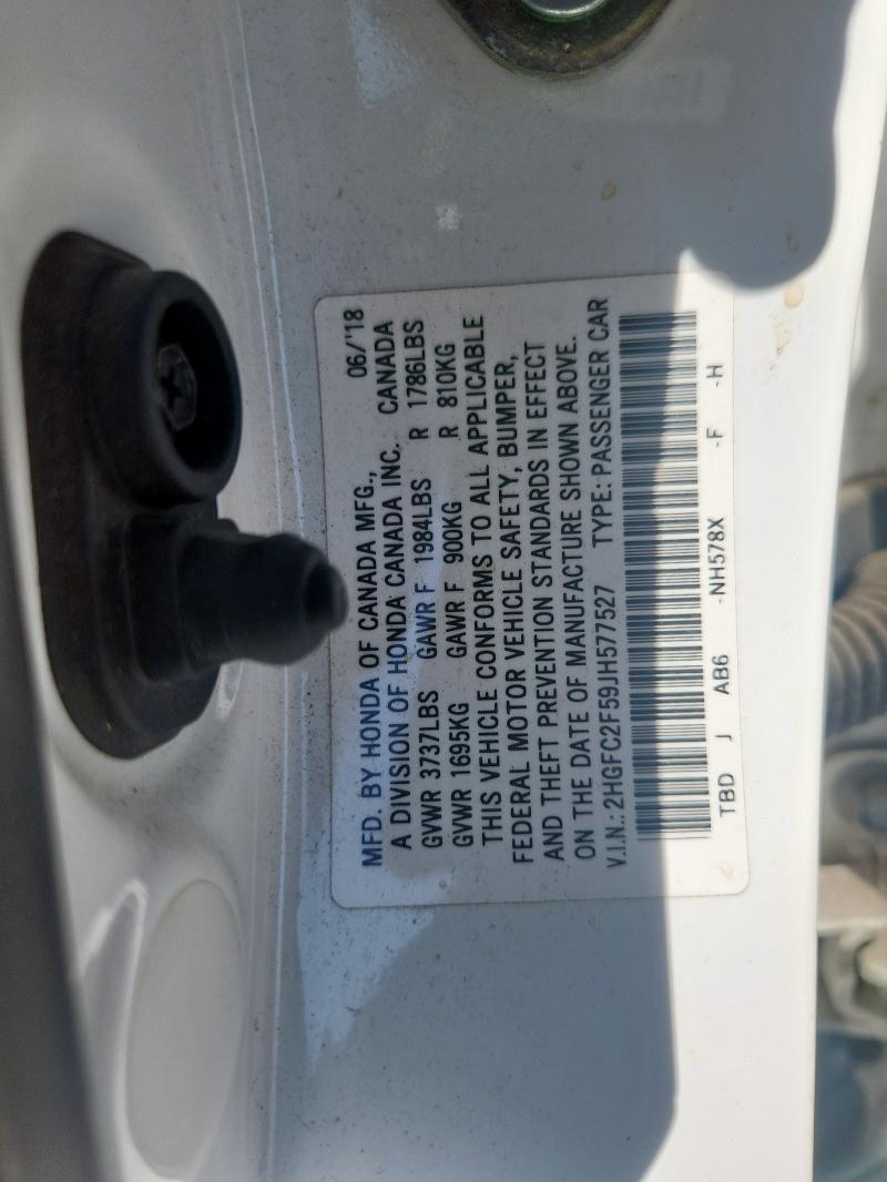 2018 HONDA CIVIC 2HGFC2F59JH577527