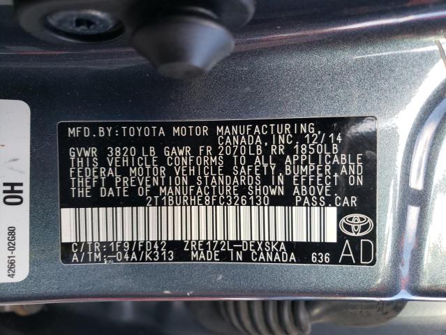 2015 TOYOTA COROLLA L - 2T1BURHE8FC326130